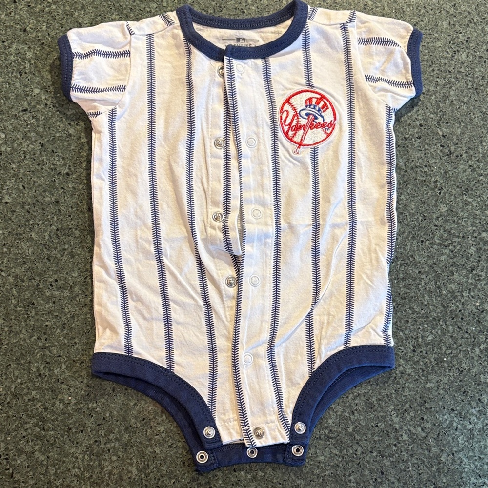 New York Yankees Striped Baby One Piece